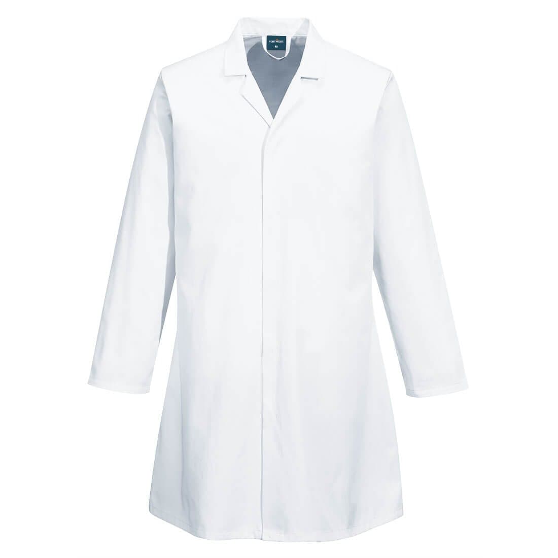 Food Industry No Pocket Coat in White