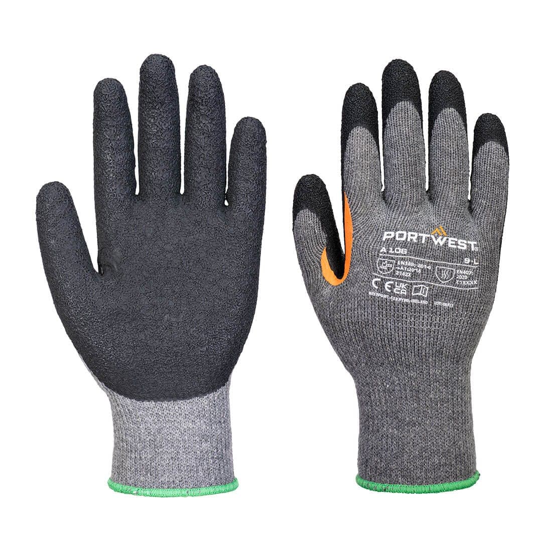 Grip 10 Latex Reinforced Thumb Glove (Pk 12) in Grey/Black