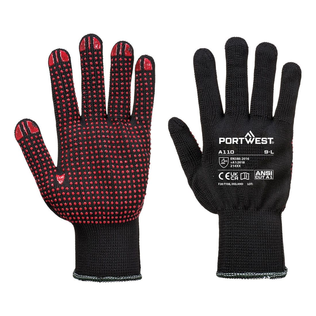 Grip 13 PVC Dotted Glove in Black