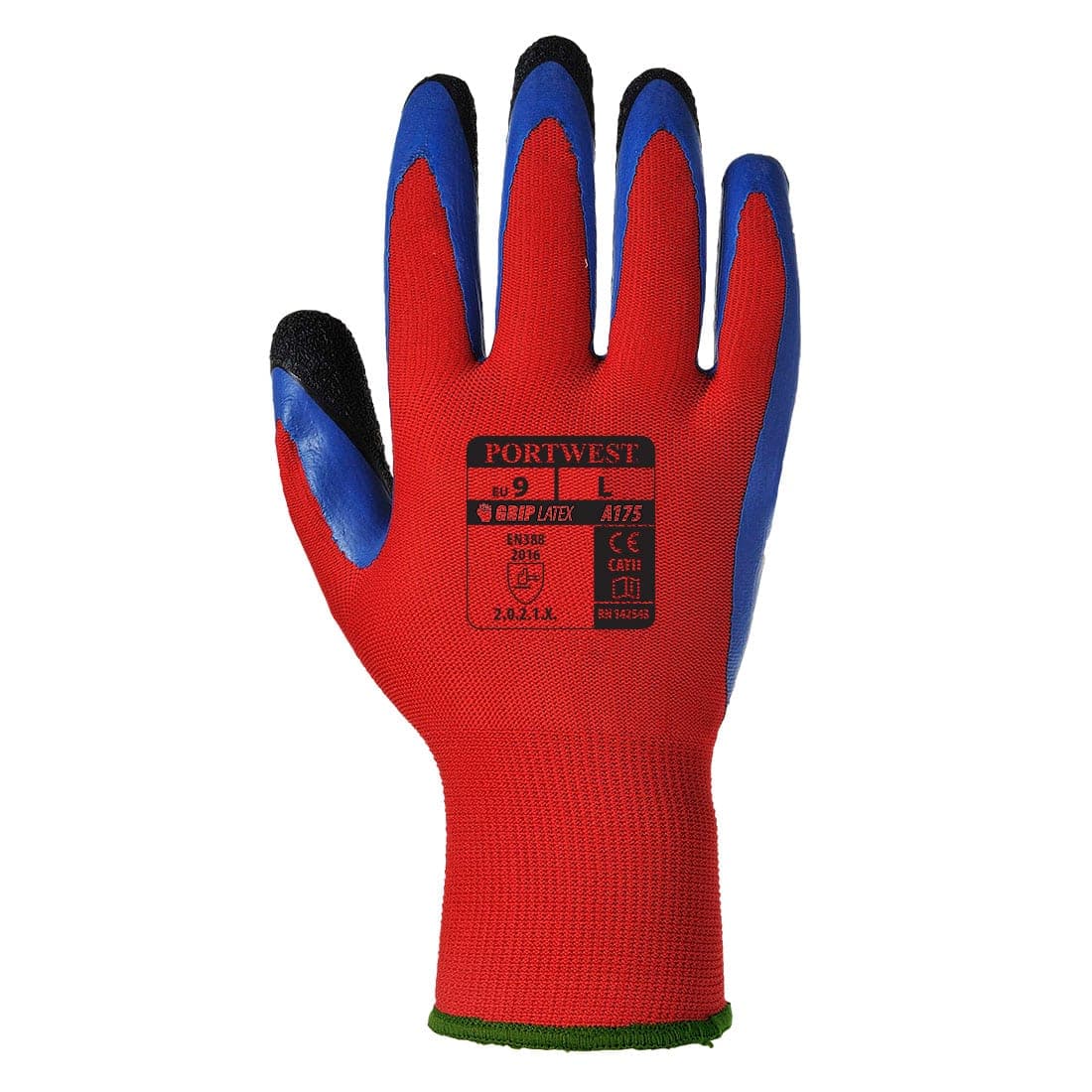 Grip 13 Latex Double Coated Glove in Red/Blue