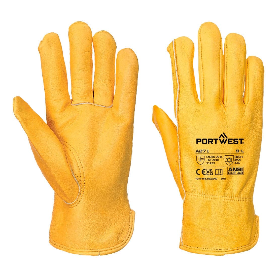 Cold 200 Cow Grain Driver Glove in Beige