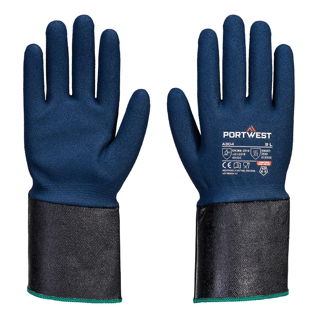 Grip C13 Nitrile Foam Extend Cuff Glove in Grey/Blue