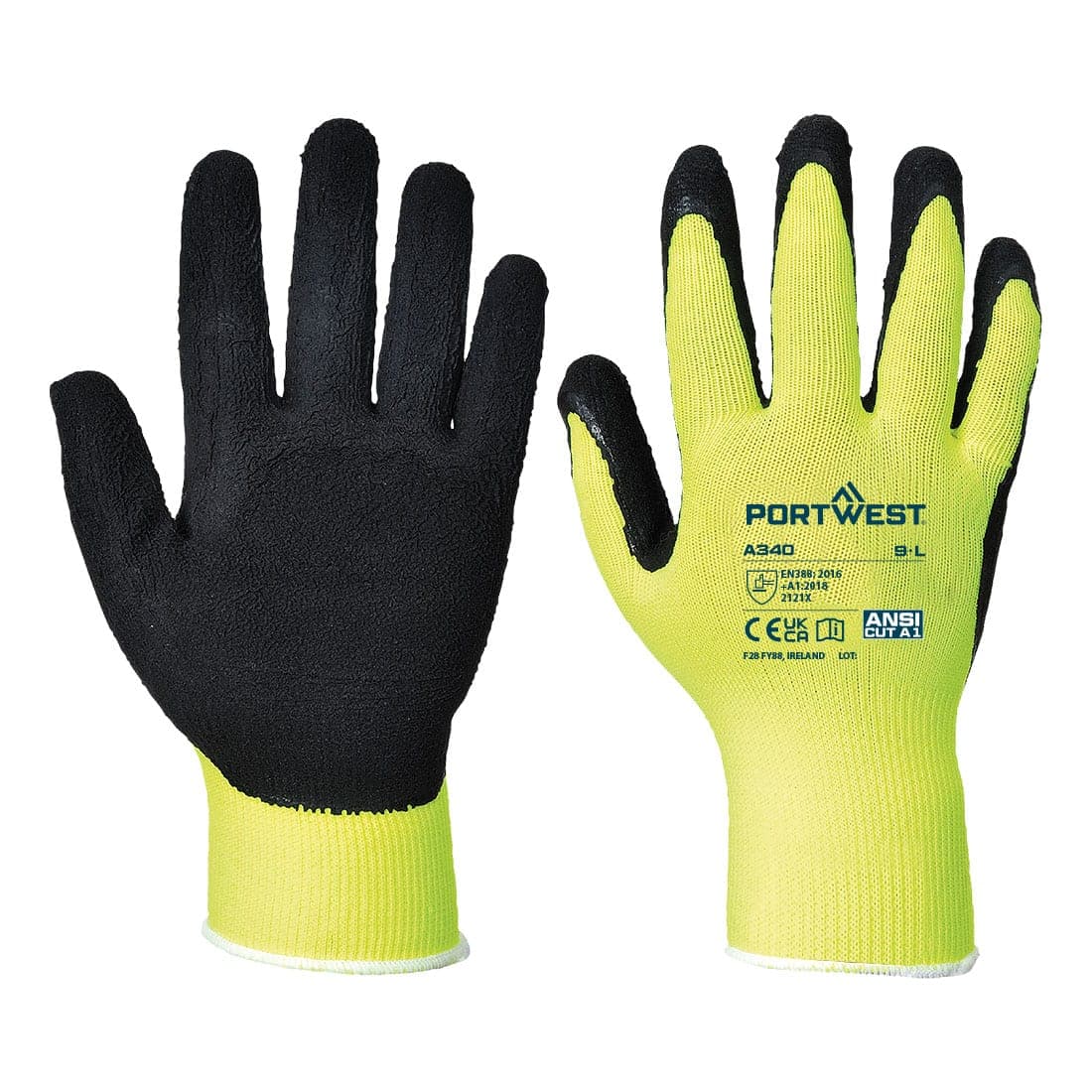 Grip 13 Latex Foam Hi-Vis Glove in Orange/Black