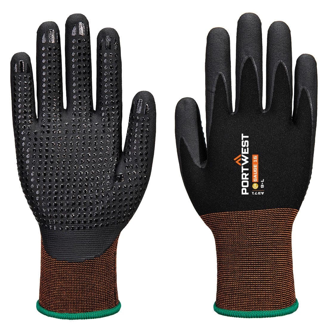GP Grip 15 Nitrile Micro Foam Dotted Glove in Black