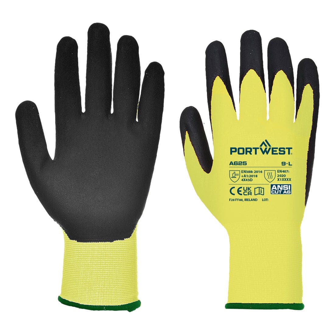 Cut D13 PU Viz-Tex Glove in Orange/Black