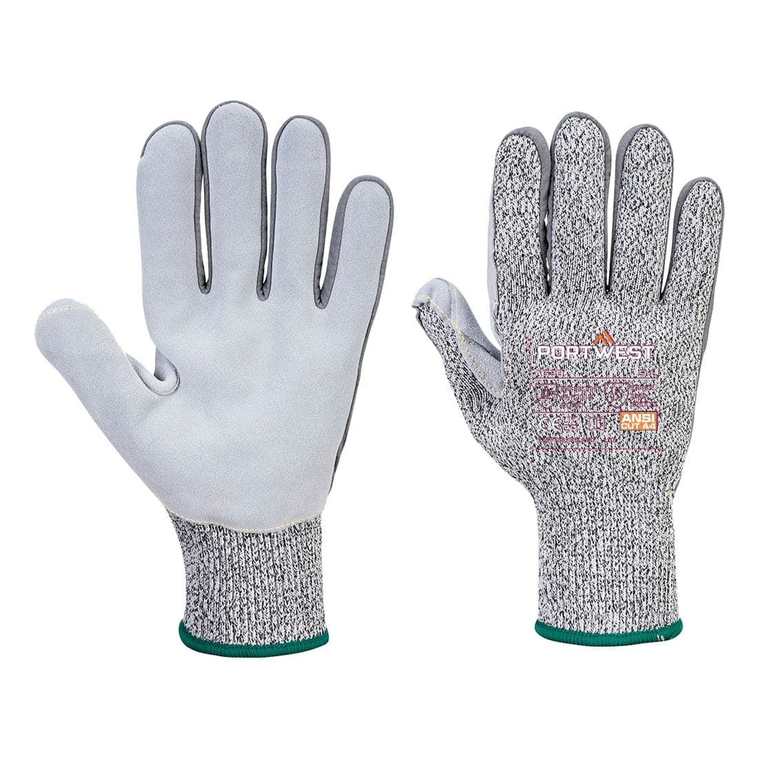 Cut D13 Leather Palm Glove in Grey