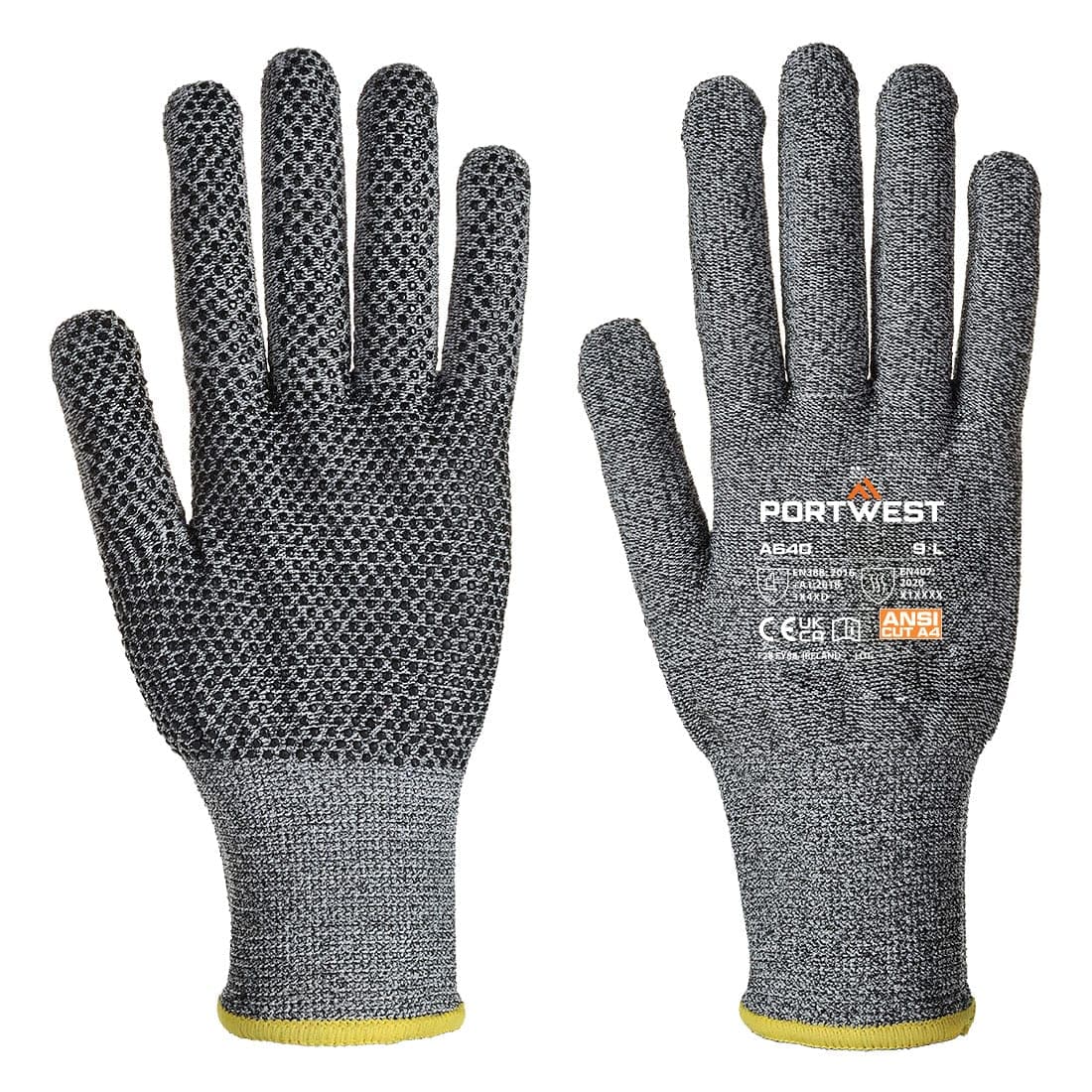 Cut D13 PVC Dot Glove in Grey