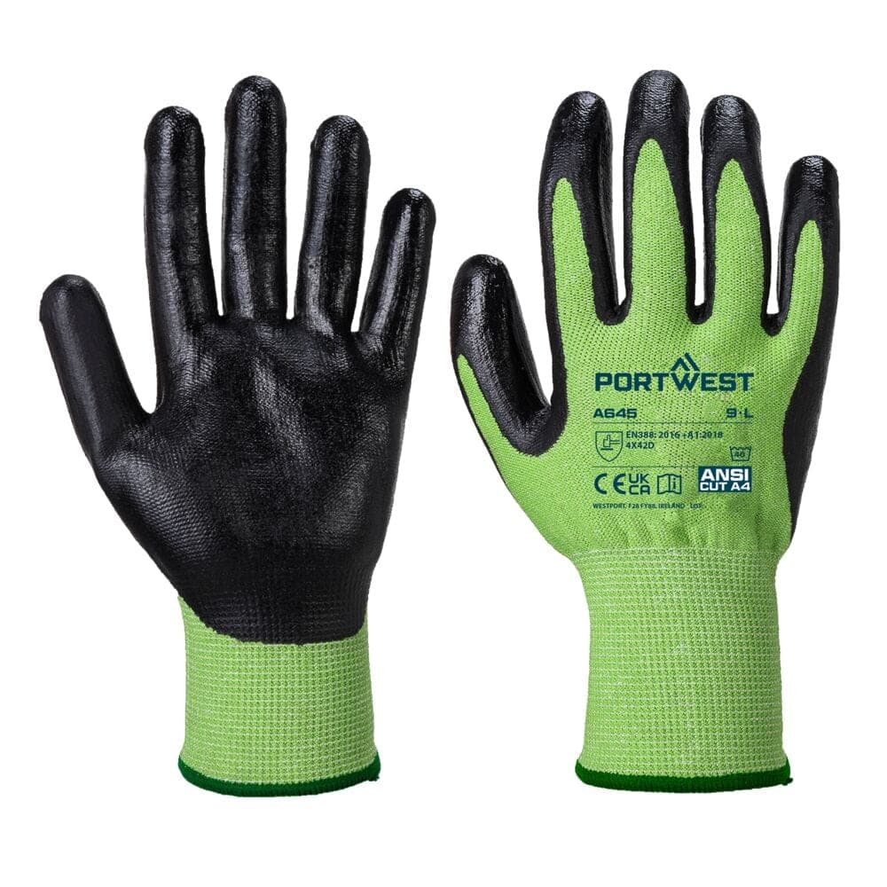 Cut D13 Nitrile Green Glove in Green/Black
