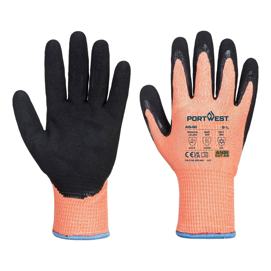 Cold D13 Nitrile Viz-Tex Cut Glove in Black