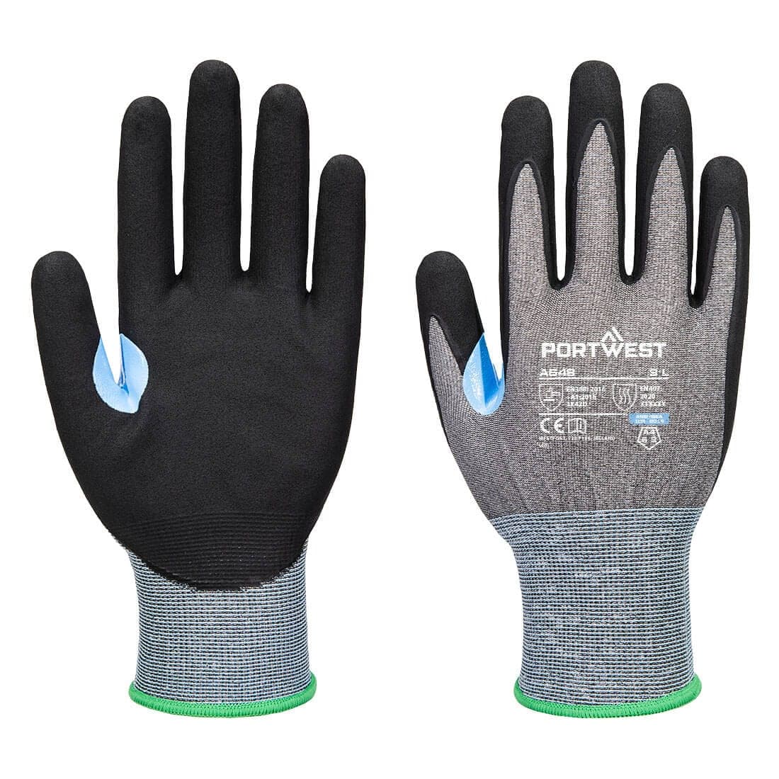 CS Cut D21 Nitrile Glove in Grey/Black