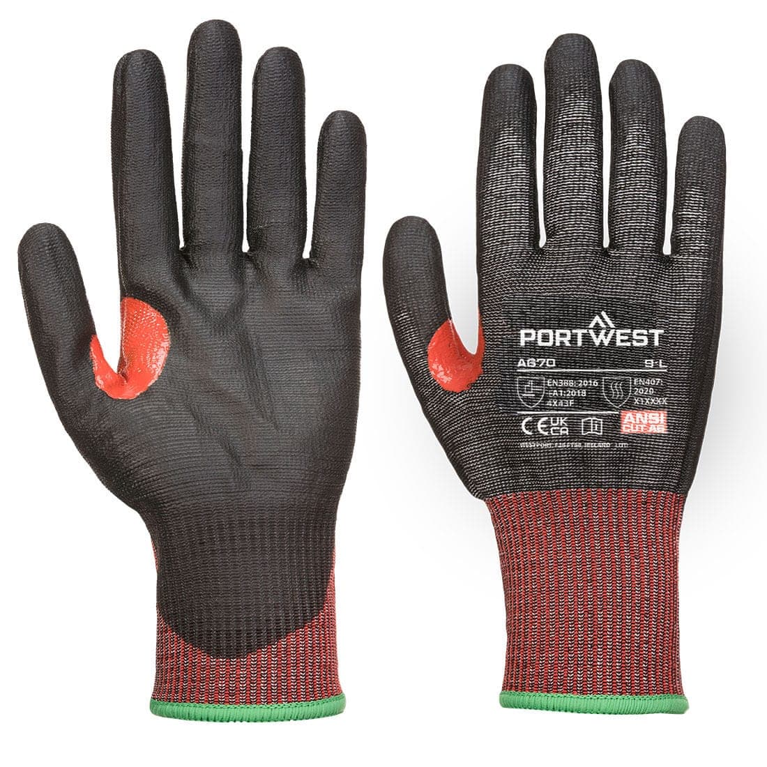 CS Cut F13 PU Glove in Black