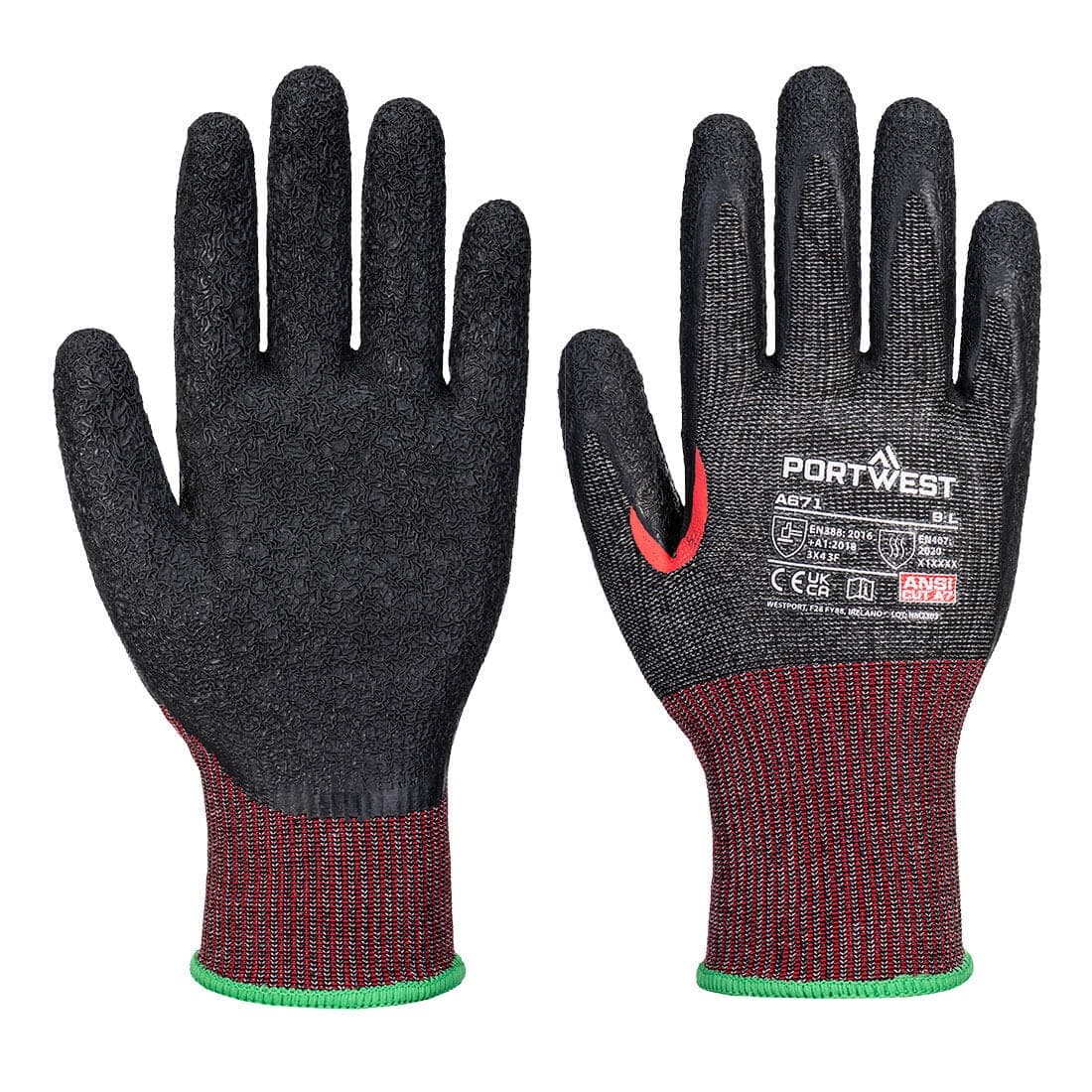 CS Cut F13 Latex Glove in Black