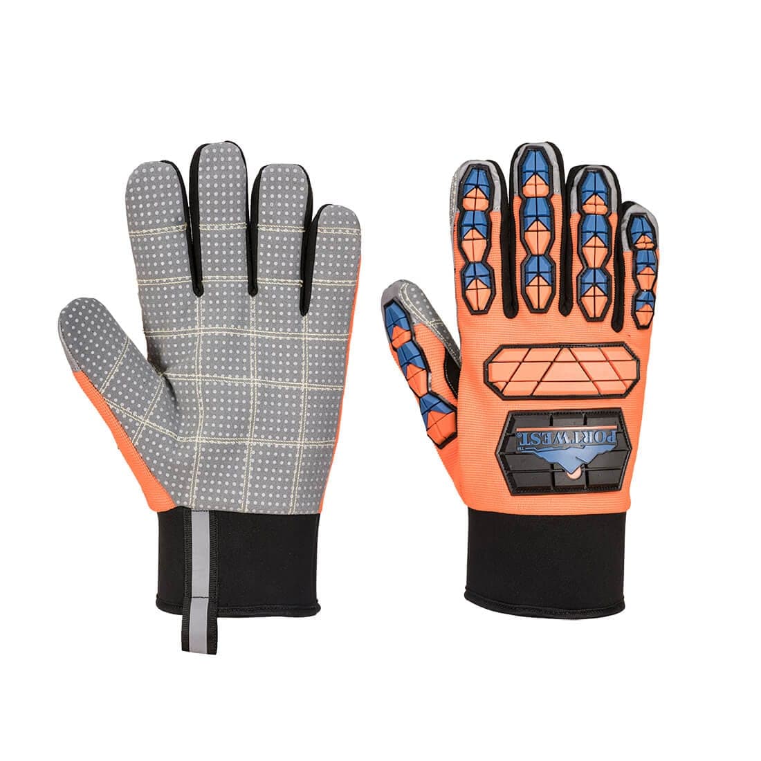 Impact B205 Waterproof Dotted Palm Glove in Orange/Blue
