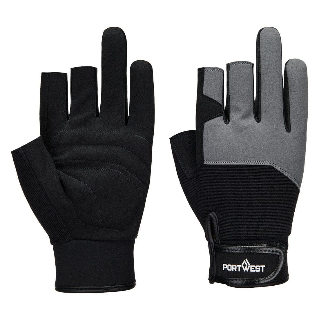 Mechanic 251 Fingerless Glove in Black