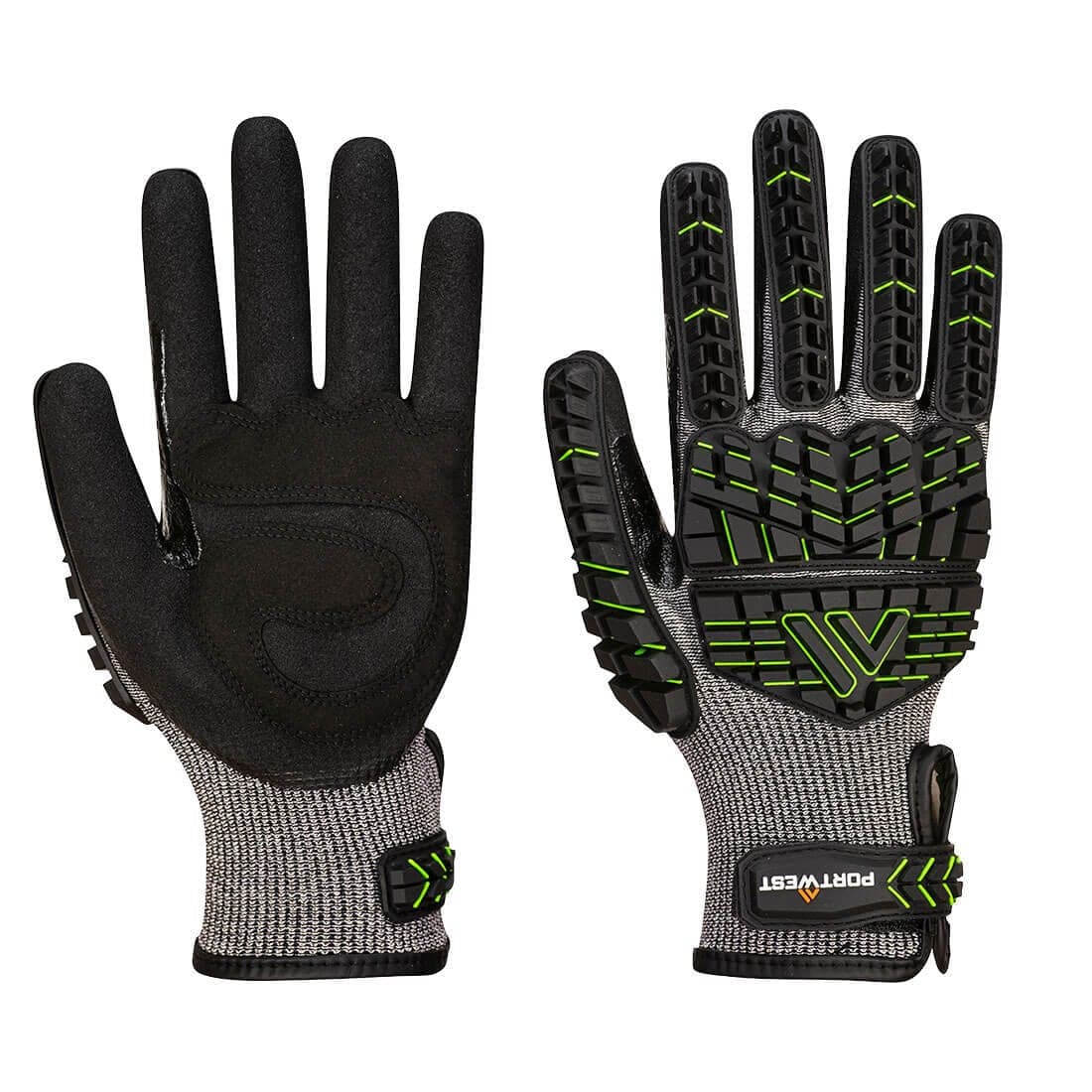 Impact F15 Nitrile Foam Reinforced G Palm Glove in Black/Green