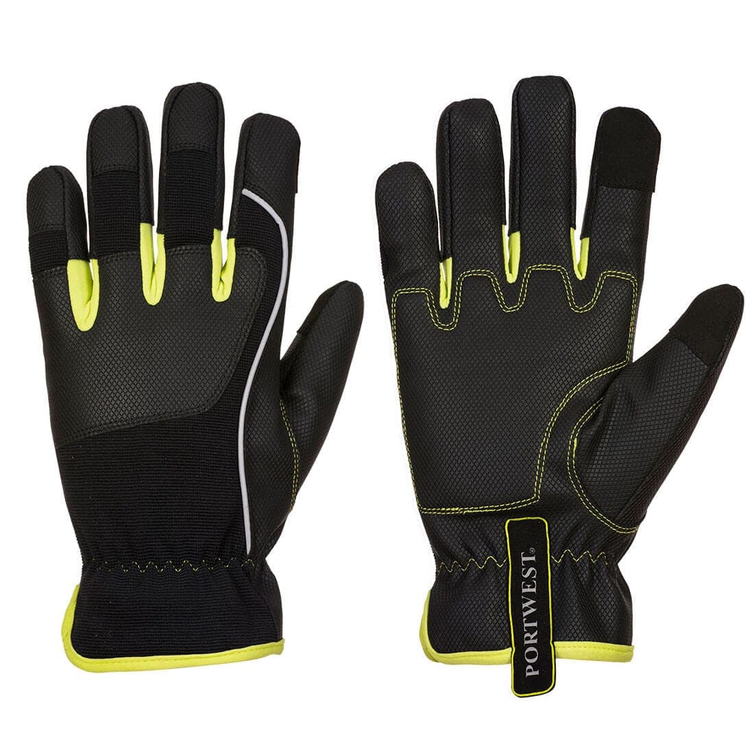 PW3 Mechanic 540 PU Reinforced Palm Glove in Black/Yellow