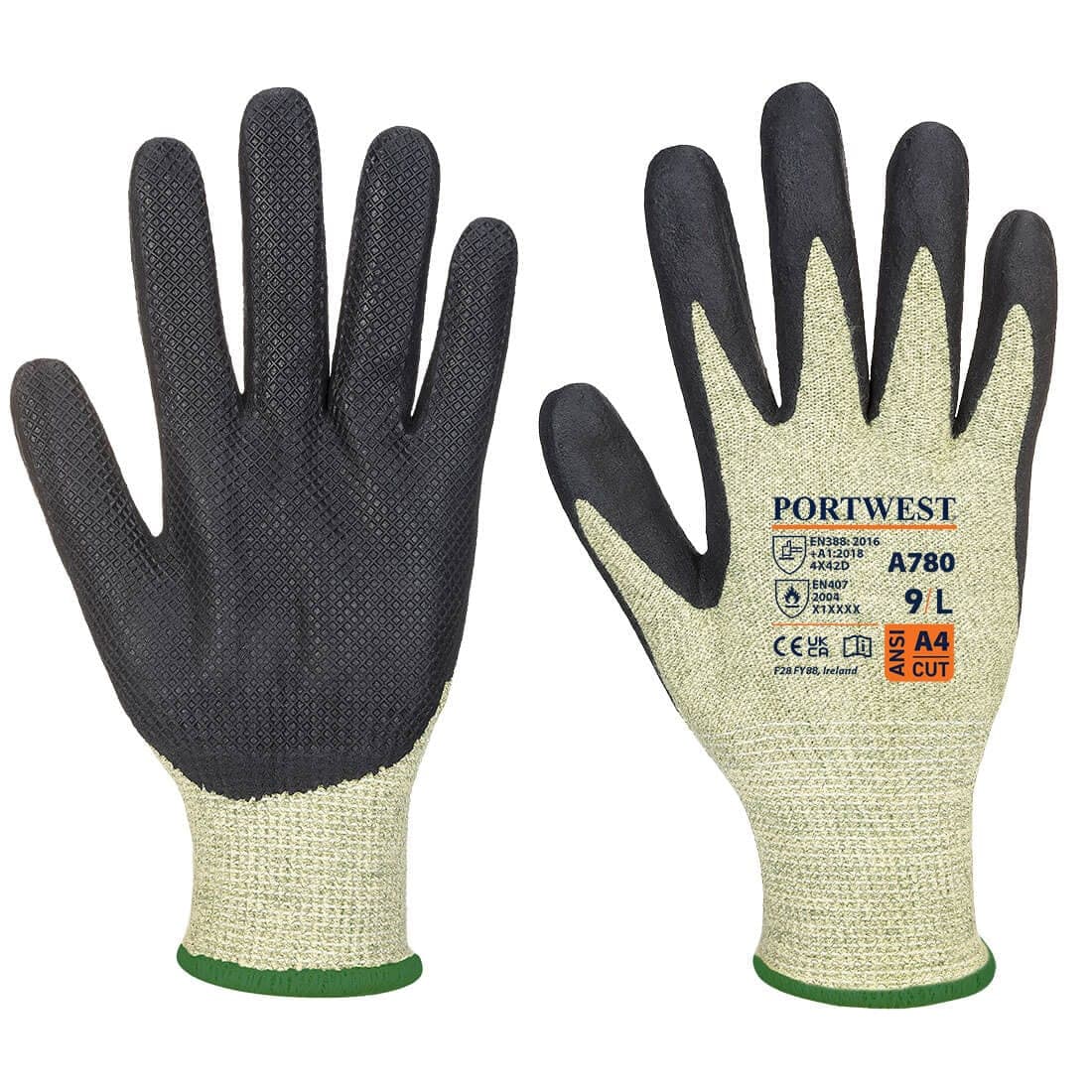 FR Arc Cut D13 Level 2 Glove in Green/Black