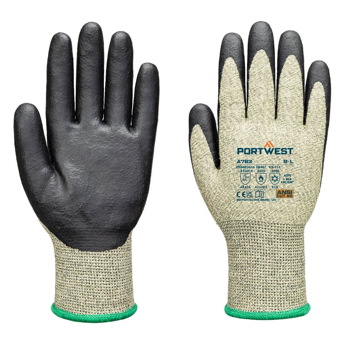 FR Arc Cut F13 Level 3 Glove in Green/Black