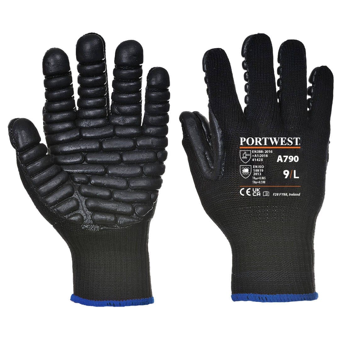 Anti-Vibration 10 Rubber Chloroprene Glove in Black