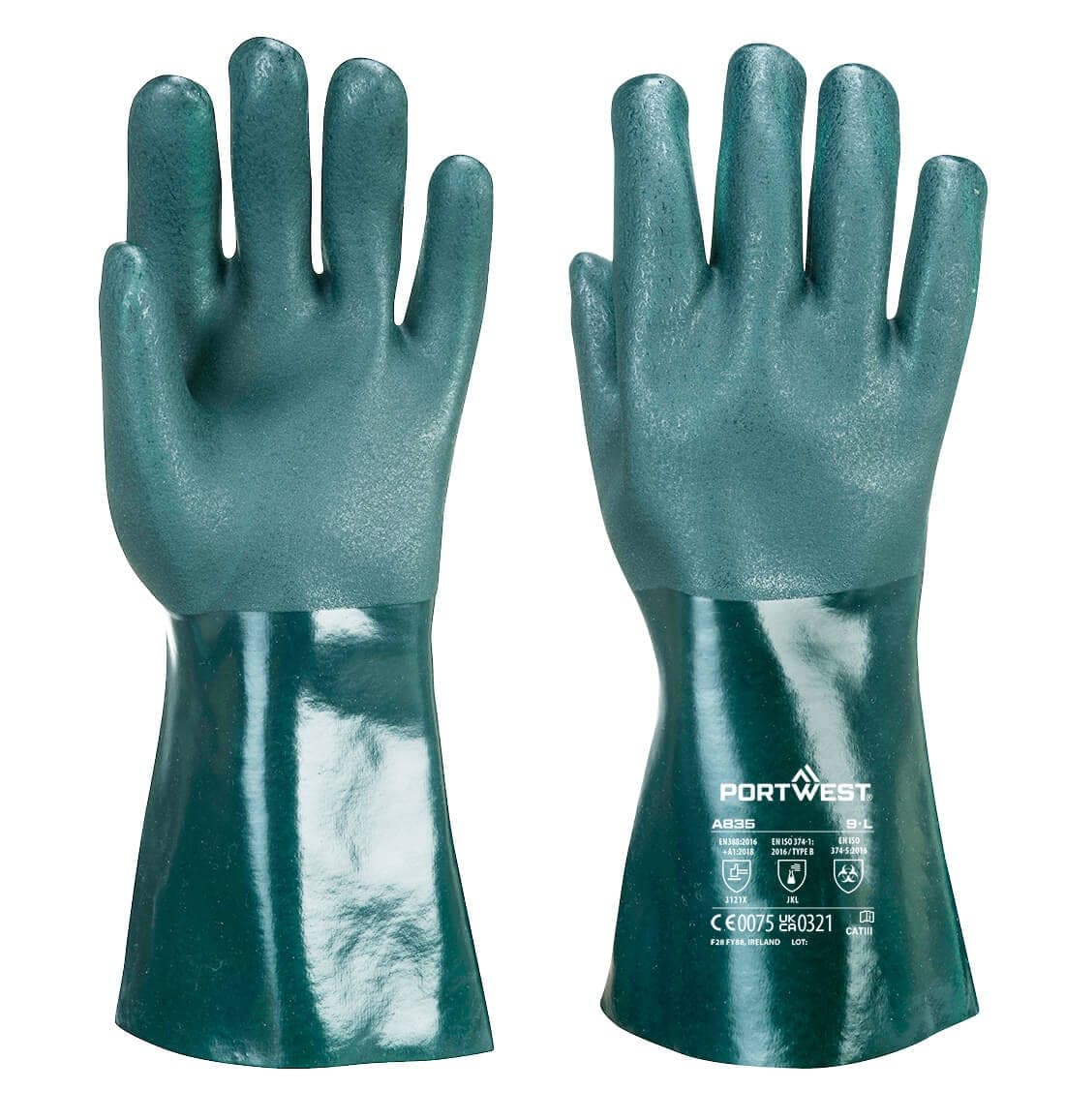 Chem 350 PVC Double Dipped Gauntlet in Green