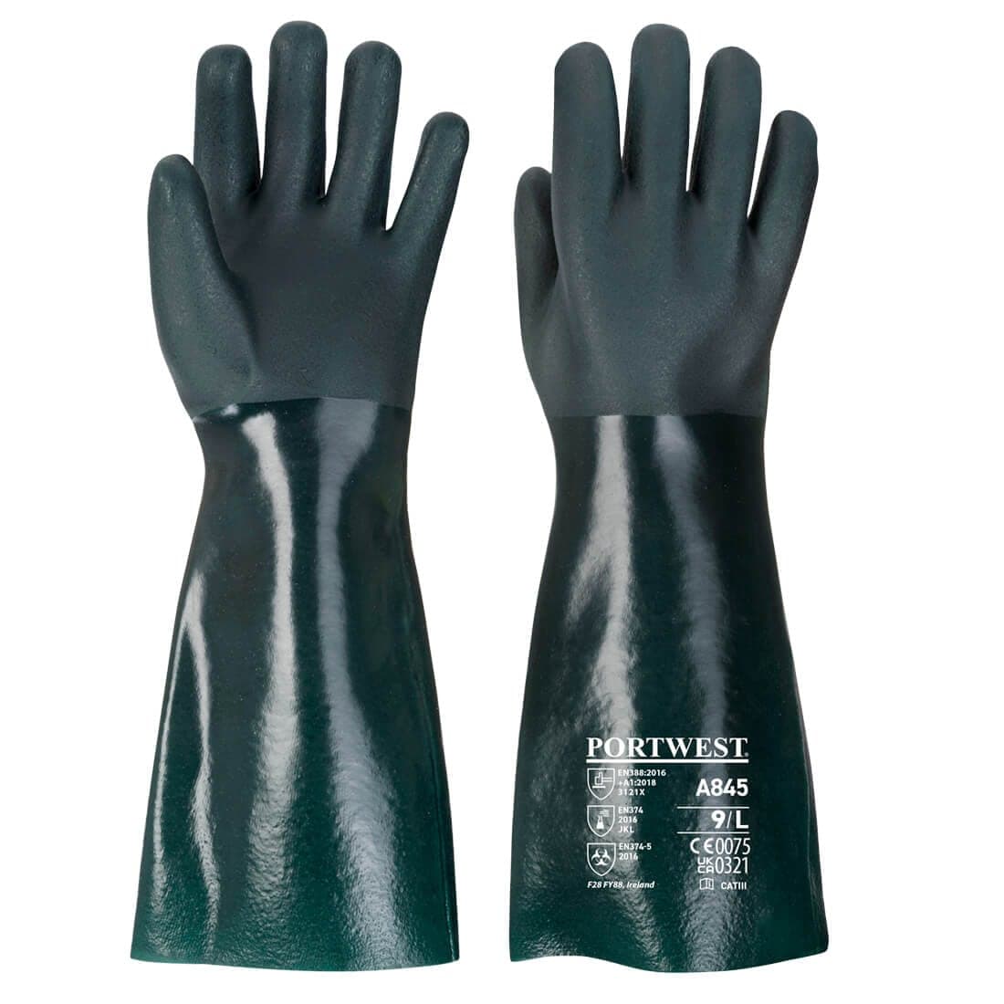 Chem 450 PVC Double Dipped Gauntlet in Green