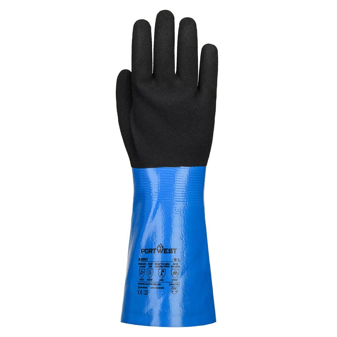 Chem Cut D 350 Nitrile Sandy Gauntlet in Blue/Black