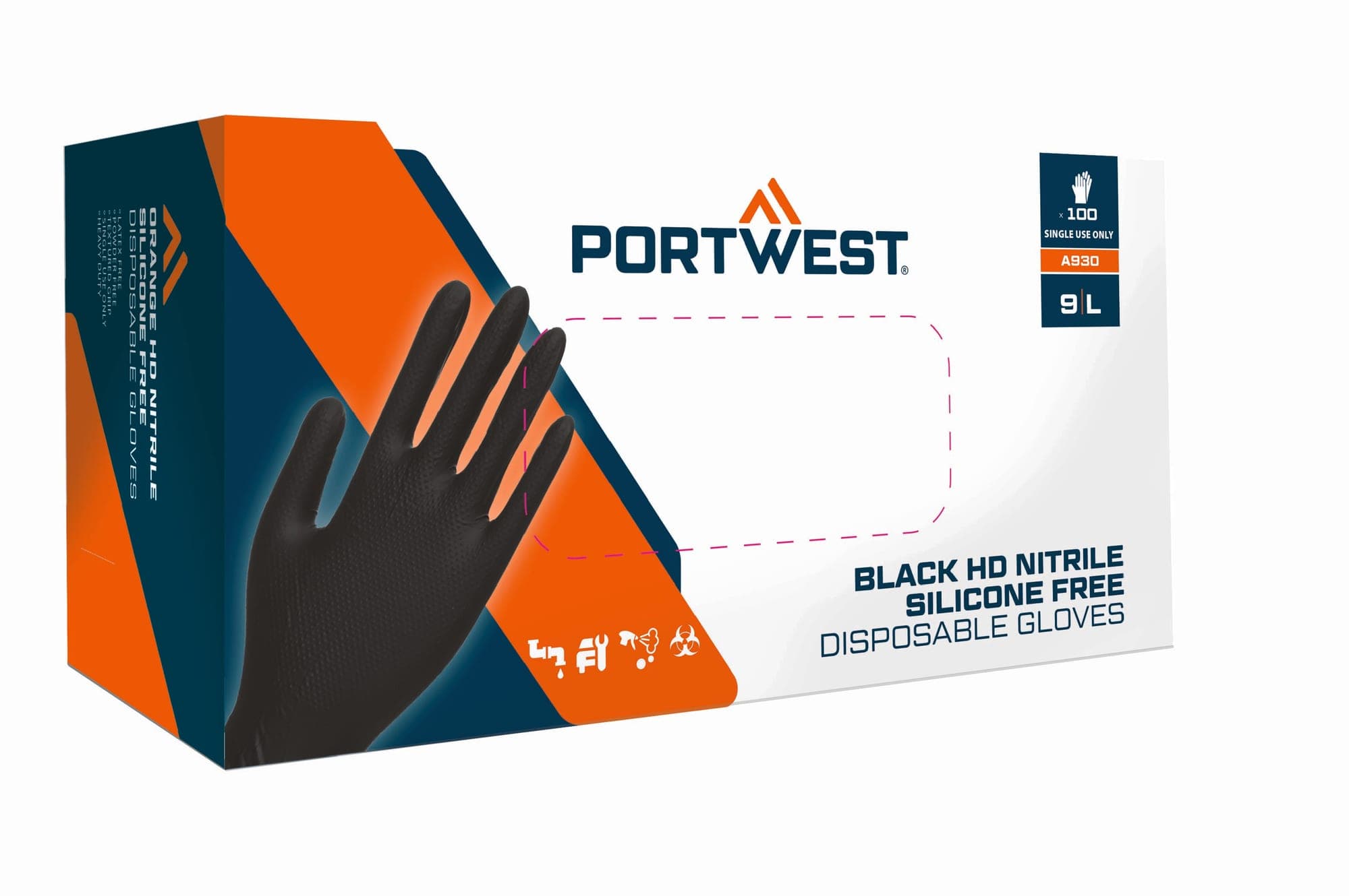 Disp 7 mil Disposable Glove (Pk100) in Black