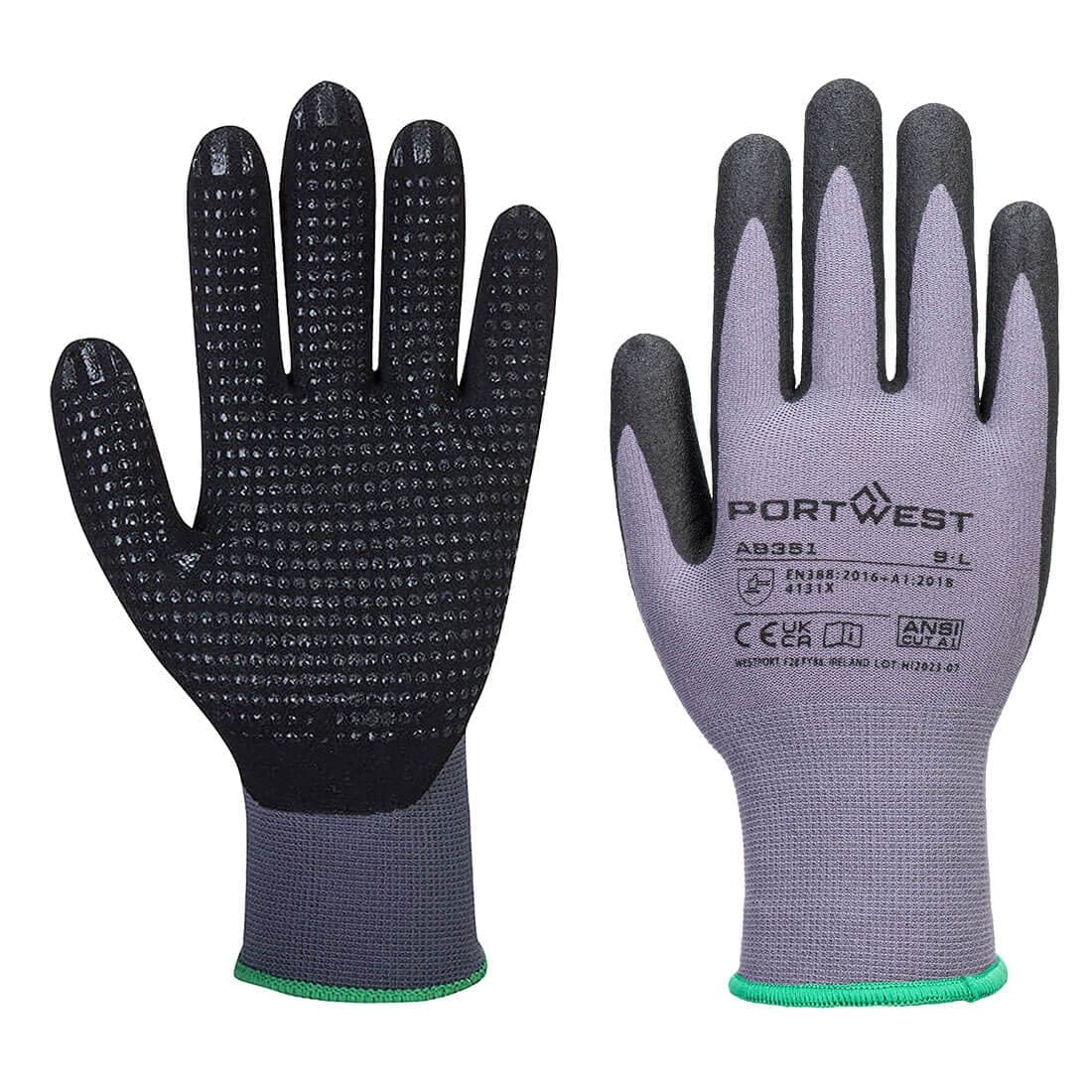 Grip 15 Nitrile Sandy Dotted Essential Multipack (Pk12) in Grey/Black