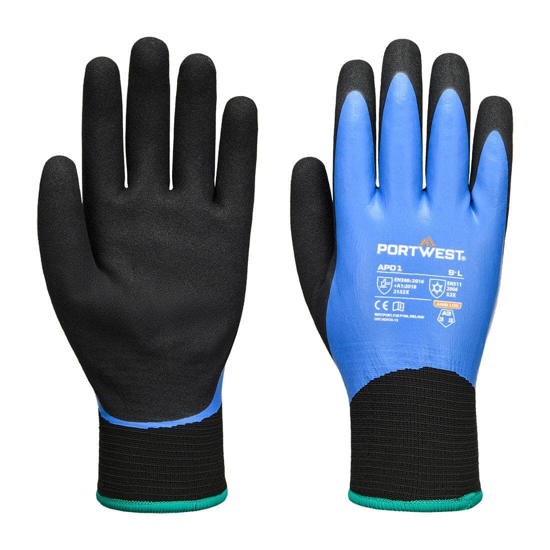Cold 13 Latex Aqua Glove in Blue/Black