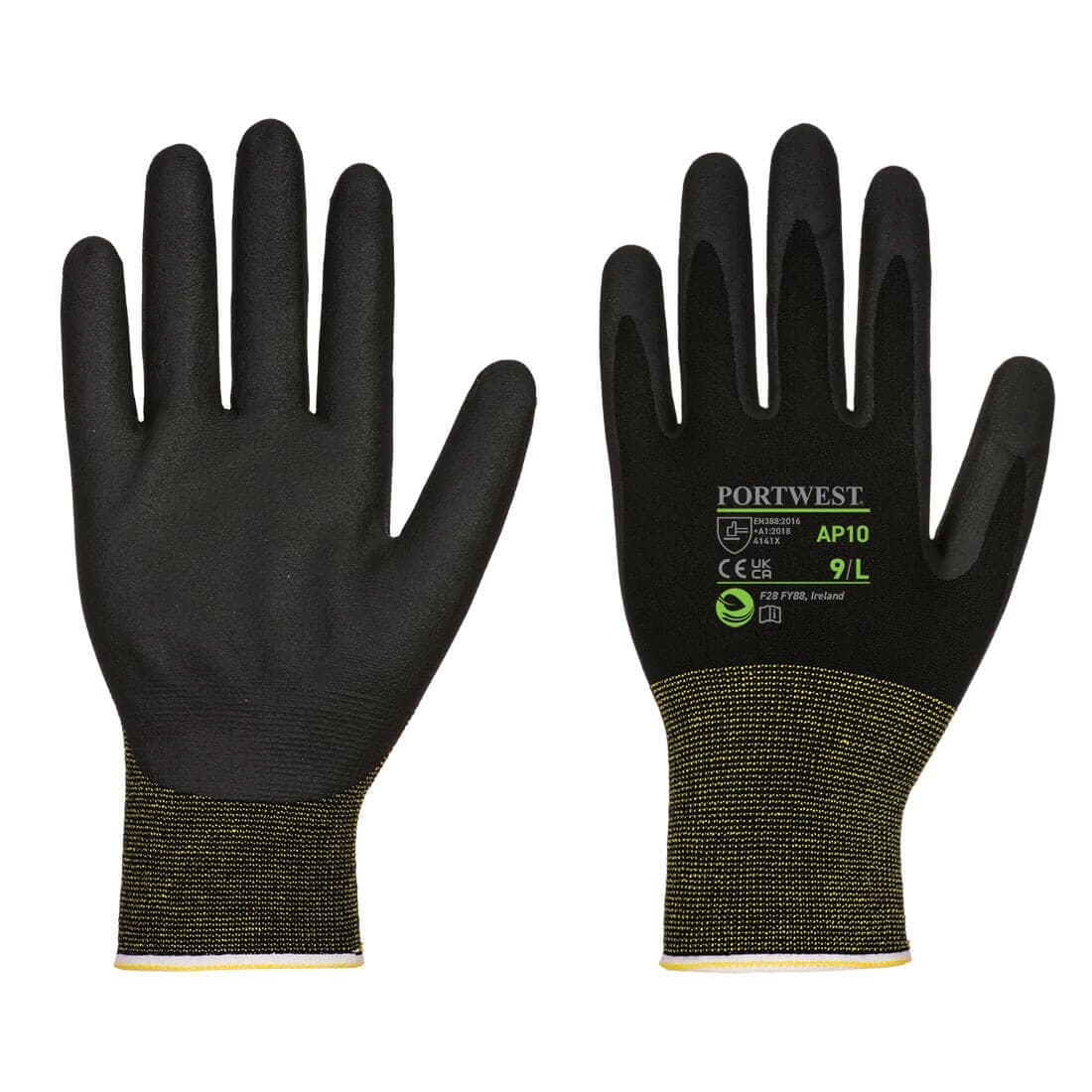 Grip 15 Foam Nitrile Bamboo Glove (Pk12) in Black