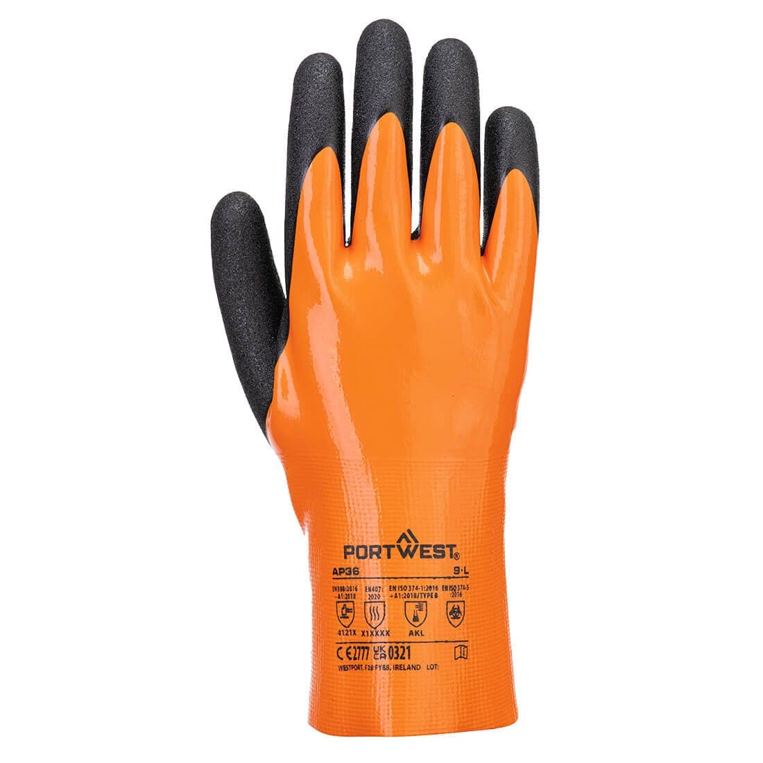 Grip 18 Nitrile Double Gauntlet in Orange/Black