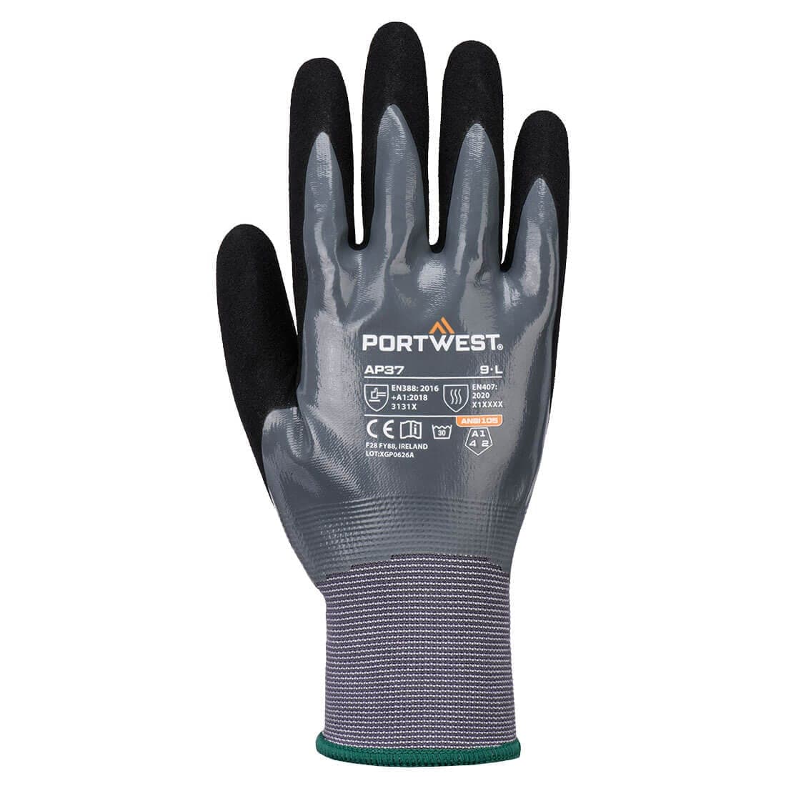 Grip 15 Nitrile Foam Touch Screen Glove in Grey/Black