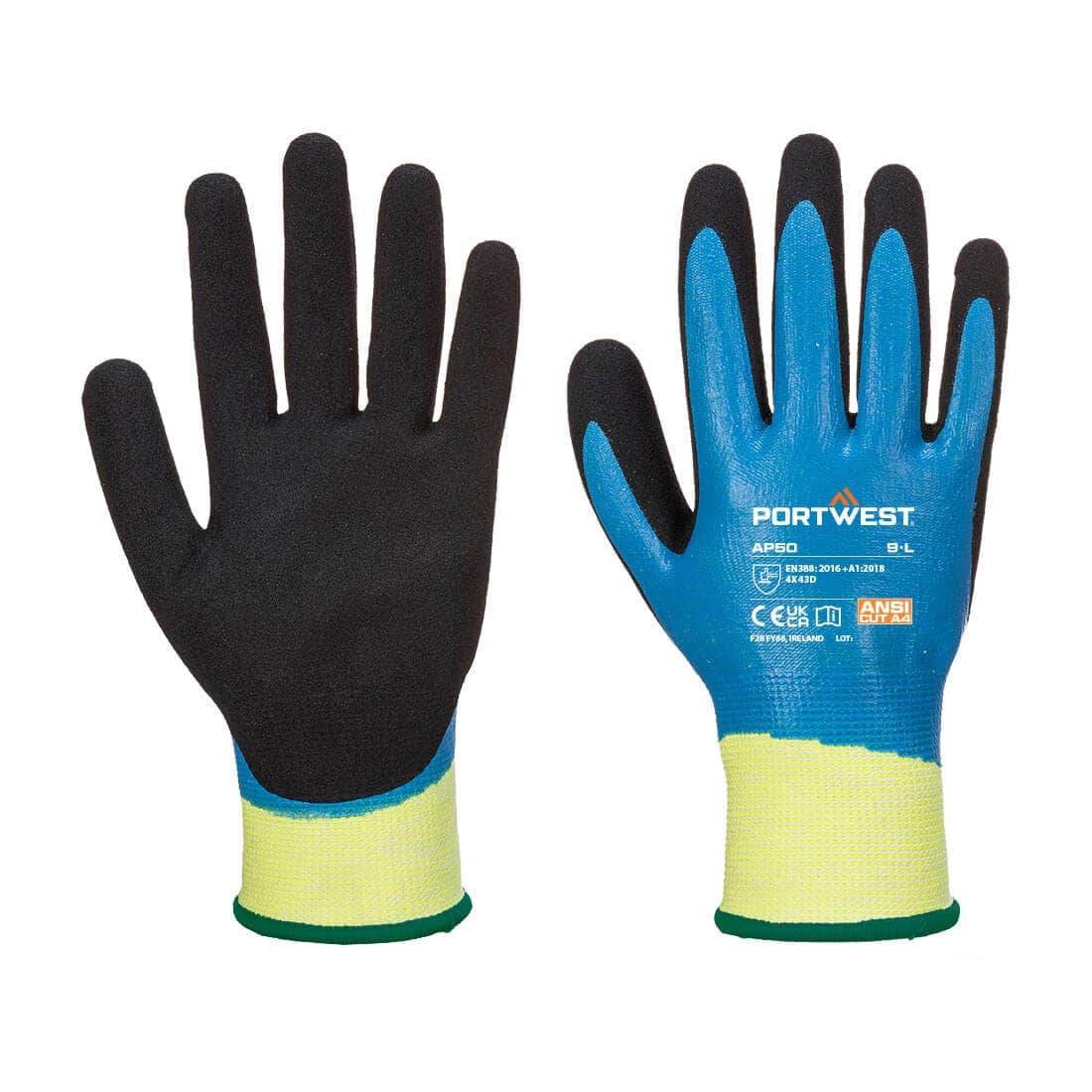 Cut D13 Nitrile Aqua Glove in Blue/Black