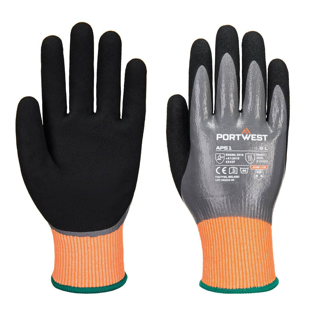 Cut F15 Nitrile Aqua Glove in Grey/Black