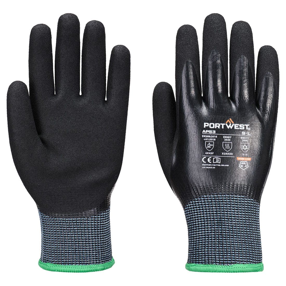 Cold F15 Nitrile Aqua Cut Glove in Black