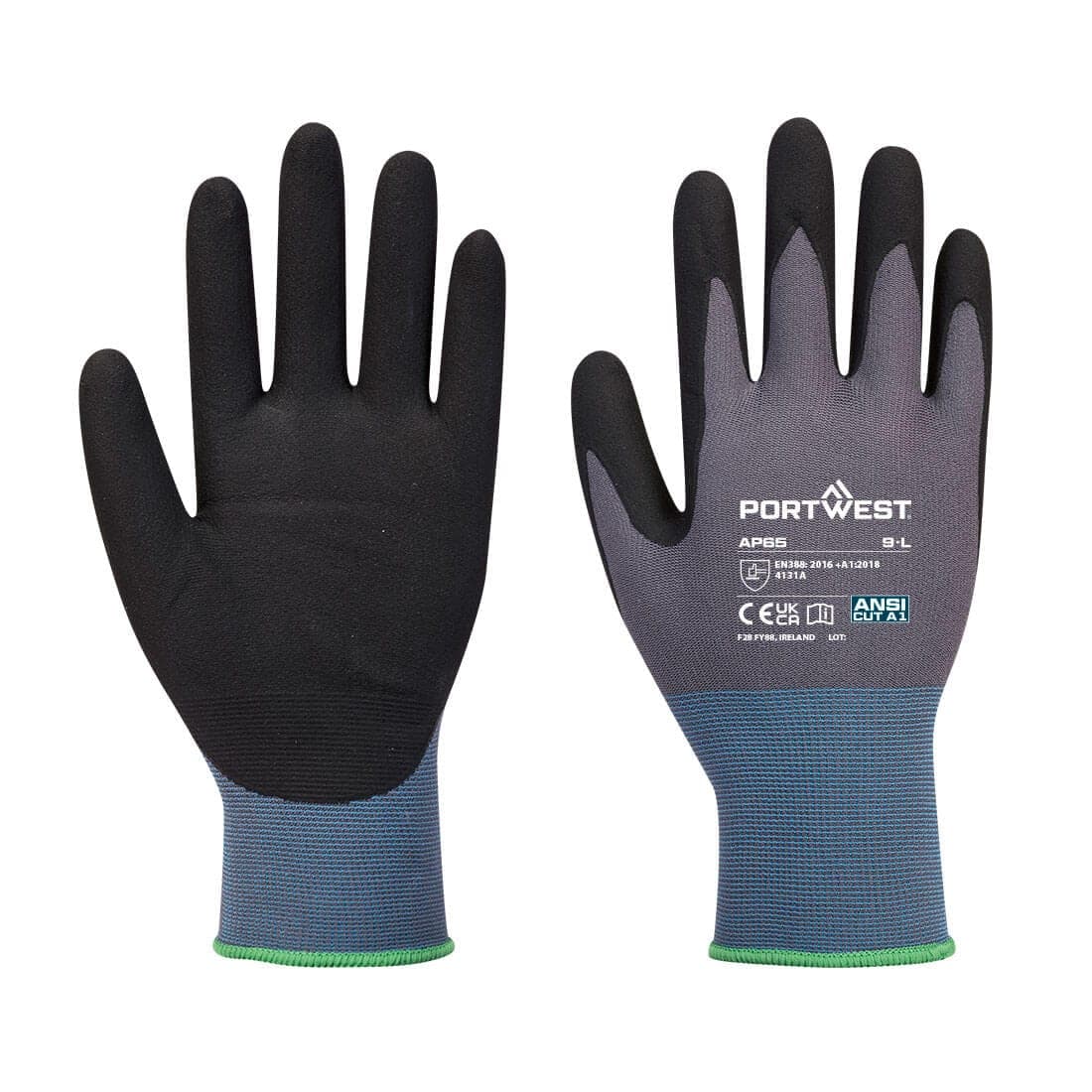 Grip 15 Nitrile Foam Texpel Glove in Black/Grey