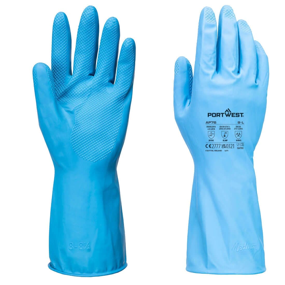 FD Chemical B Latex Light Gauntlet (Pk12) in Blue
