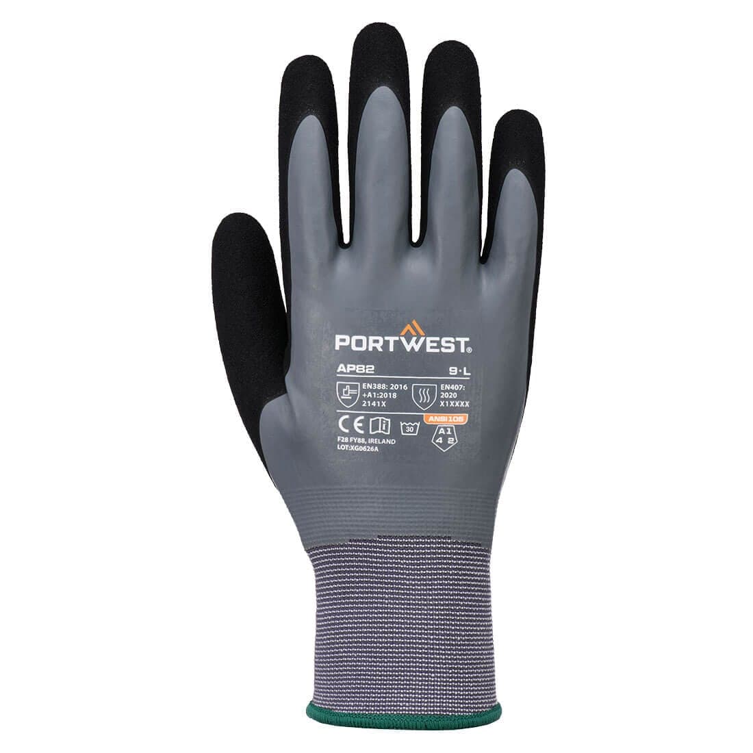 Grip 15 Latex Foam Touch Screen Glove in Grey/Black