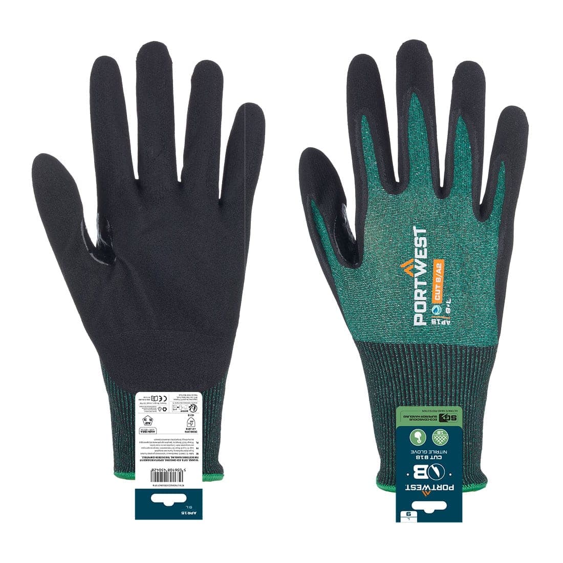 SG Cut B18 Nitrile Glove (Retail) in Green/Black