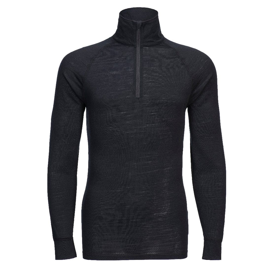 Merino Wool 1/4 Zip Baselayer Top in Black