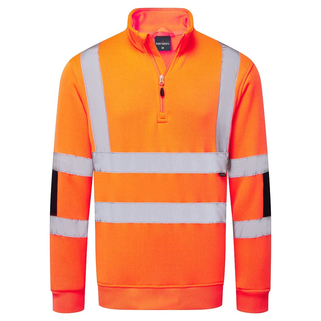 Hi-Vis Knitted Half Zip Sweatshirt in Orange