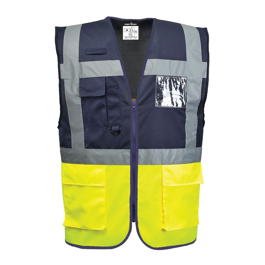 Paris Hi-Vis Contrast Executive Vest in Yellow/Navy