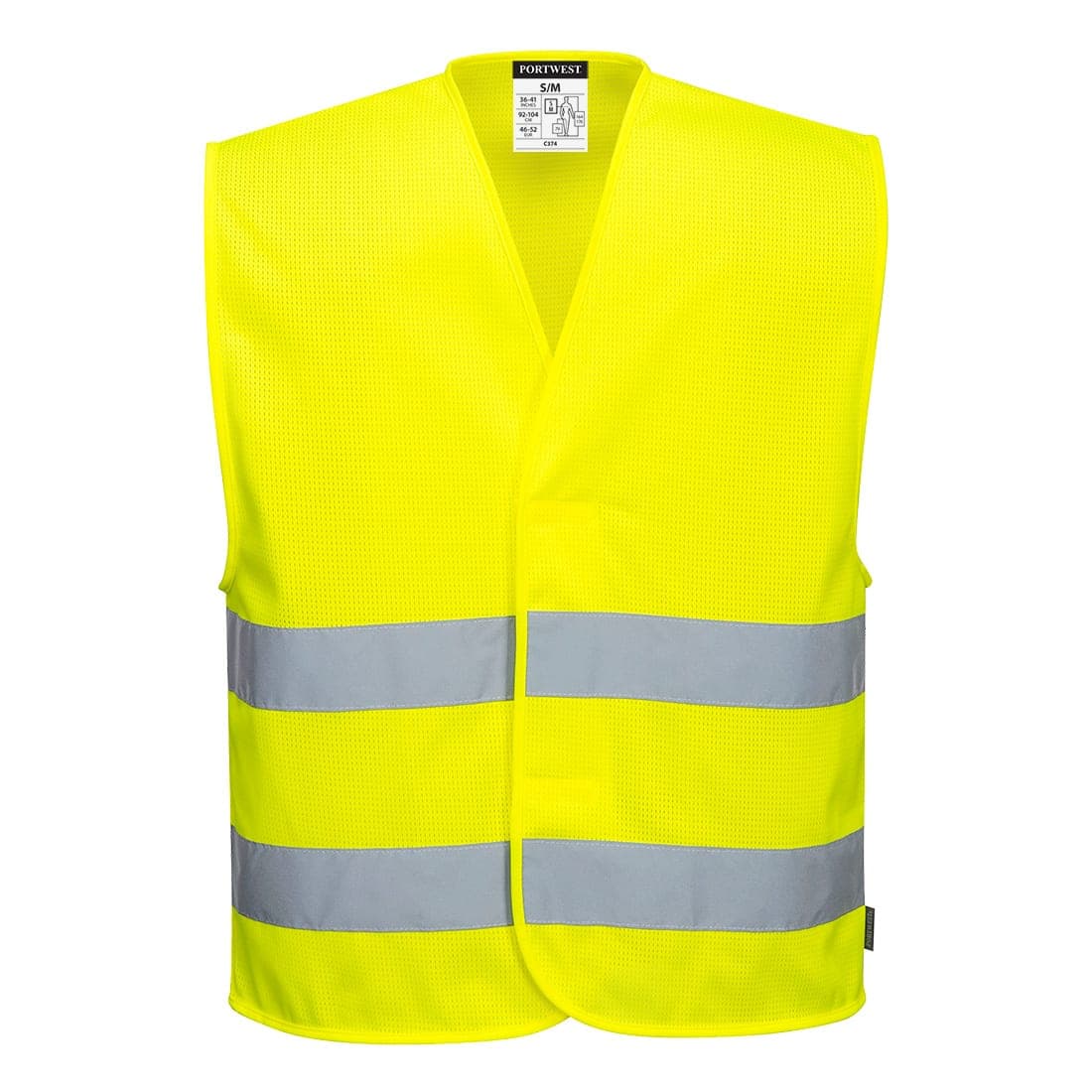Hi-Vis Mesh Two Band Vest in Yellow