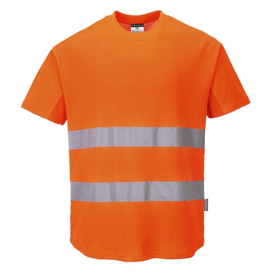 Hi-Vis Cotton Comfort Mesh Insert T-Shirt S/S in Orange