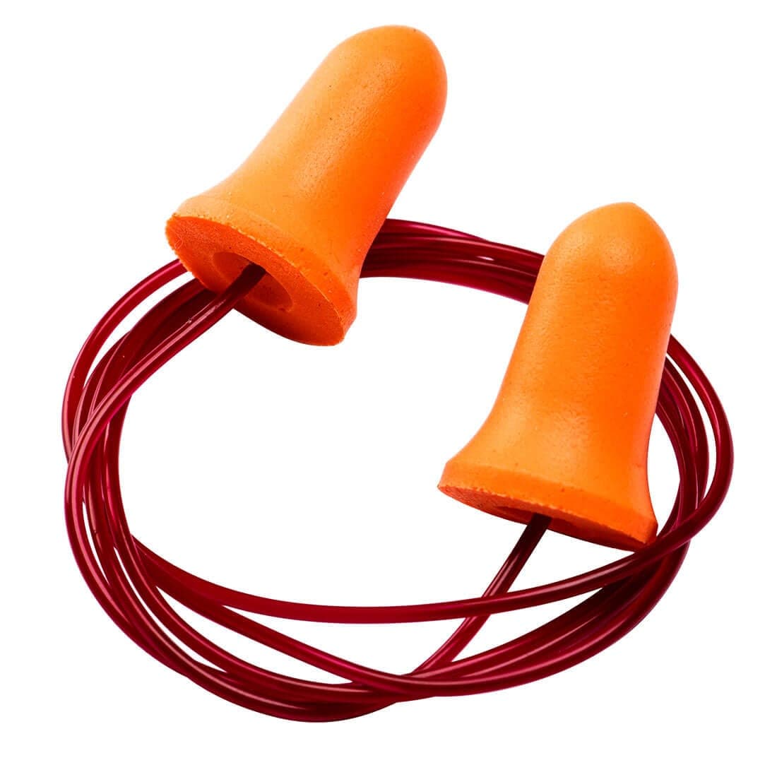 Bell Comfort PU Foam Ear Plugs Corded (200 Pairs) in Orange