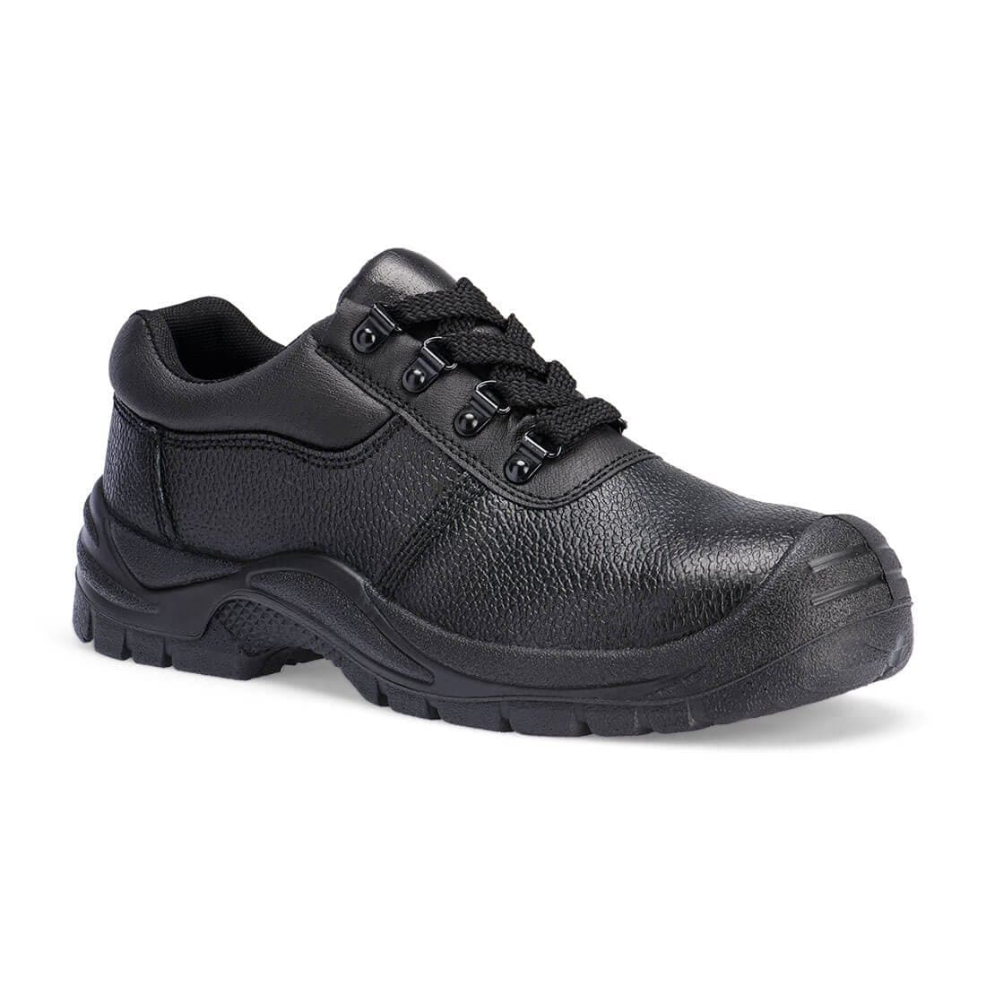 Steel Split Leather Low Shoe S1P FO SR in Black
