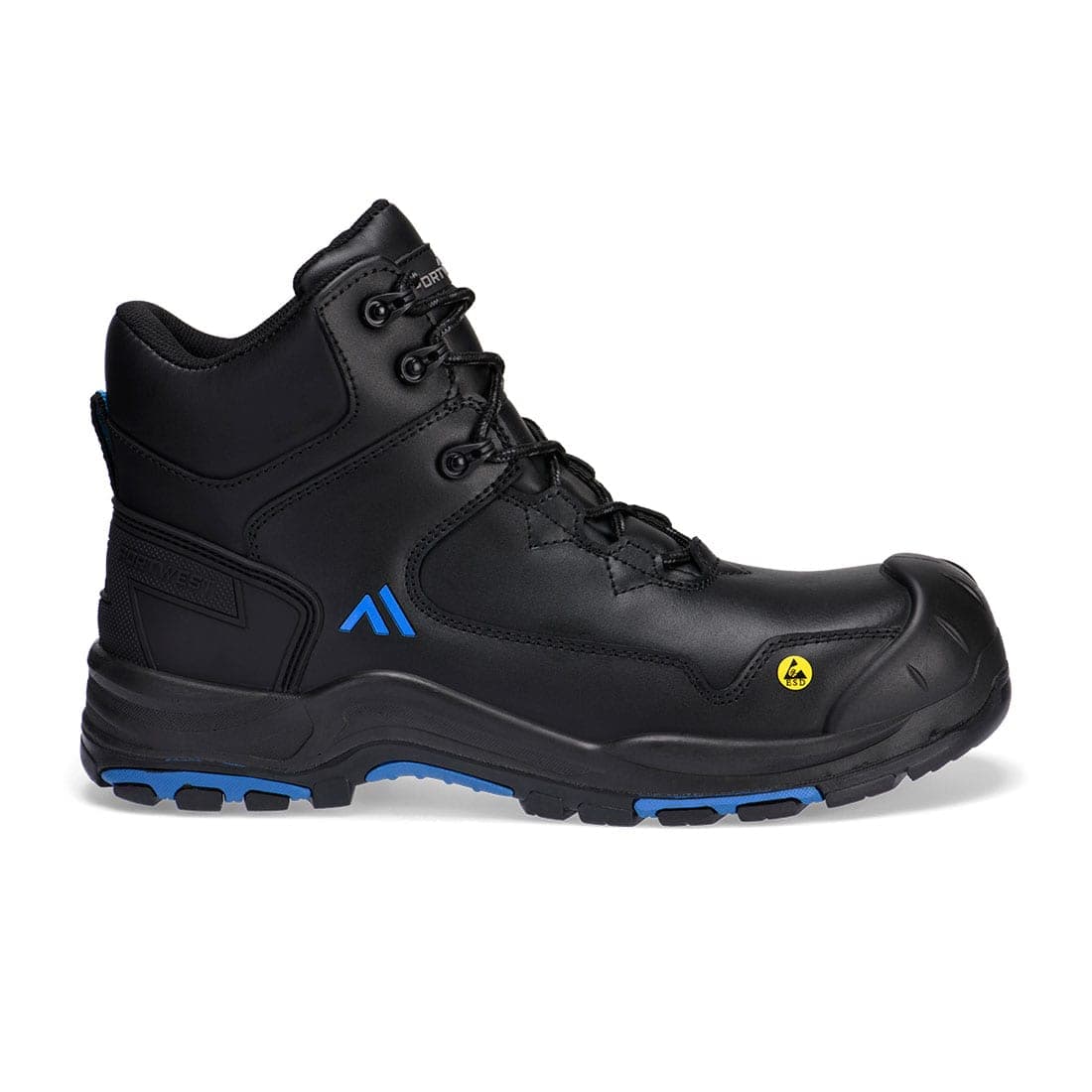 Composite Action Leather Mid Boot S3S ESD HRO SR SC FO in Black/Blue
