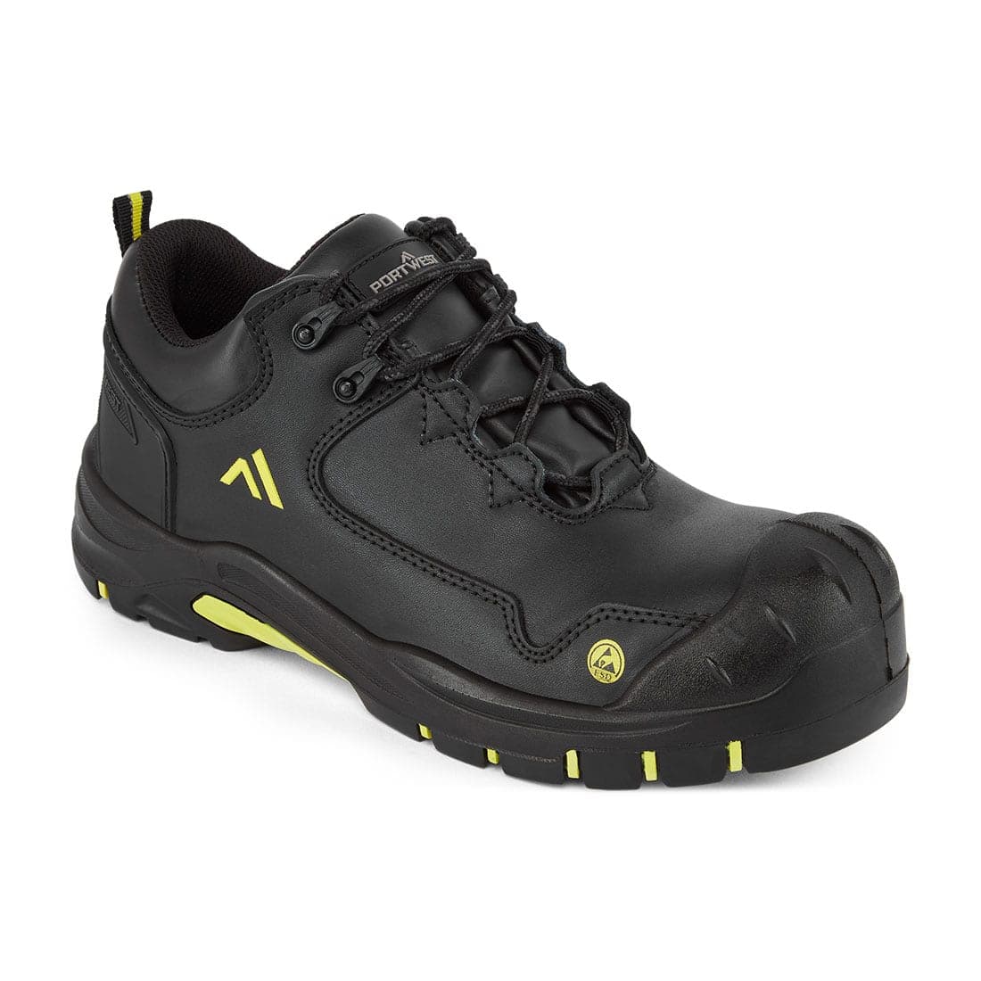 Composite Action Leather Low Shoe S3S ESD HRO SR SC FO in Black/Blue