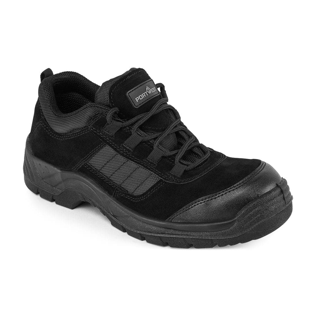Composite Cow Suede Leather Low Shoe S1 SR in Black