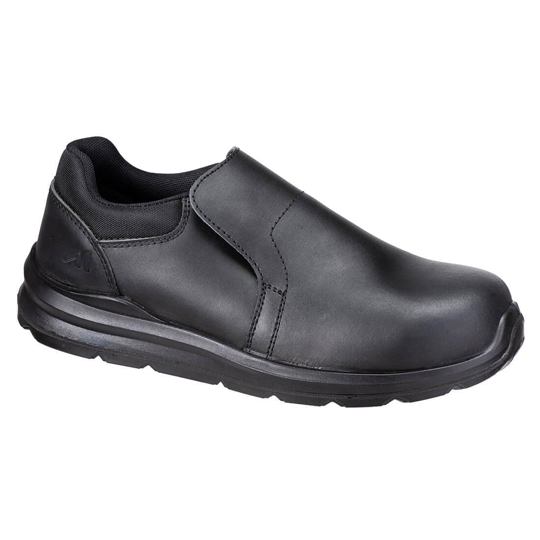 Composite Action Leather Slip On Shoes S3S SR FO in Black